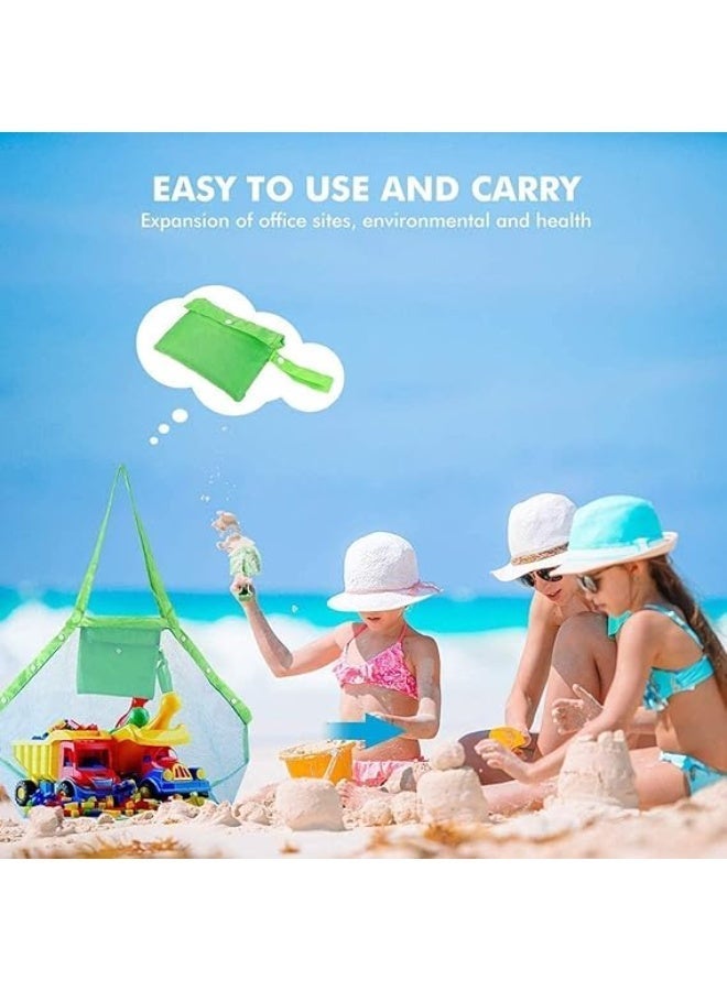 ChicAbode 2 Pcs Mesh Beach Bag Set, Oversized Portable Tote Bag with Small Pouch, Durable Foldable Storage Bag for Beach Towels Toys Picnic and Daily Outdoor Use - Image 3